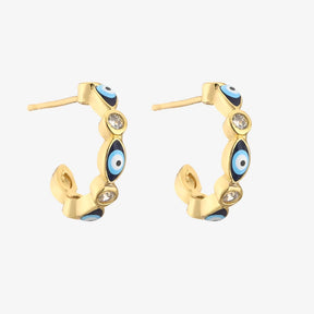 Evil Eye Stud Earrings Blue