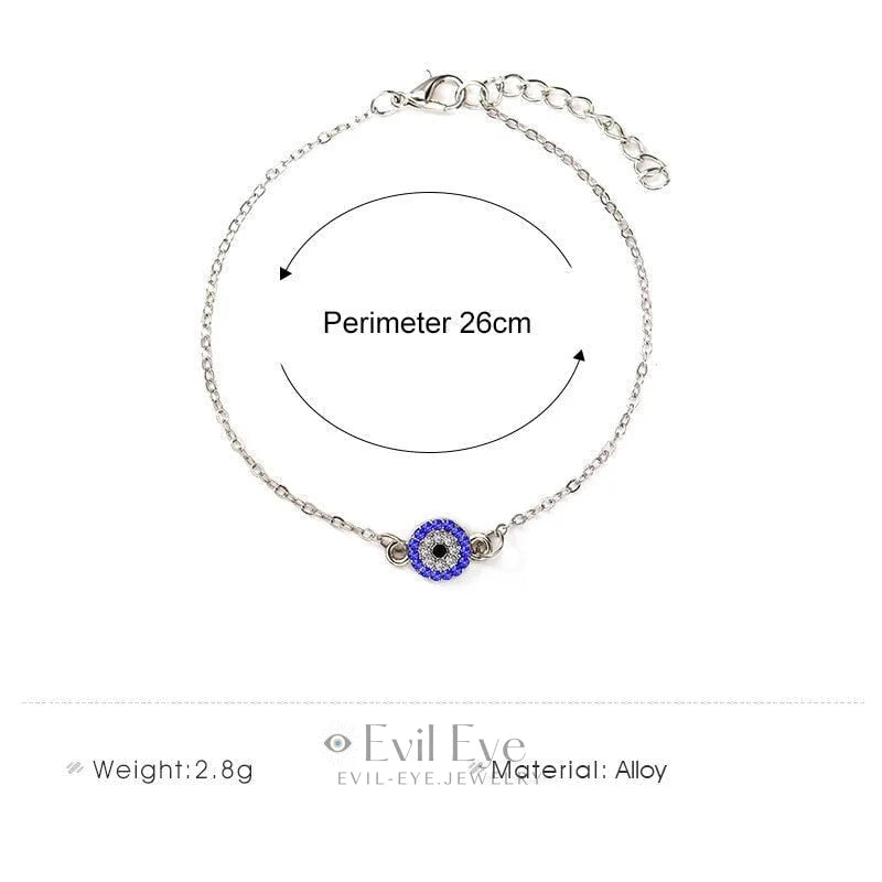 Evil Eye Thin Chain Anklet