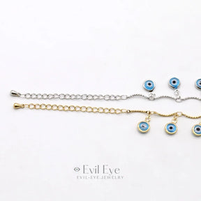 Fringed Blue Evil Eye Anklet