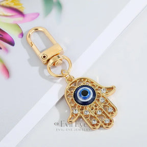 Hamsa Hand Evil Eye Pendant Keychain