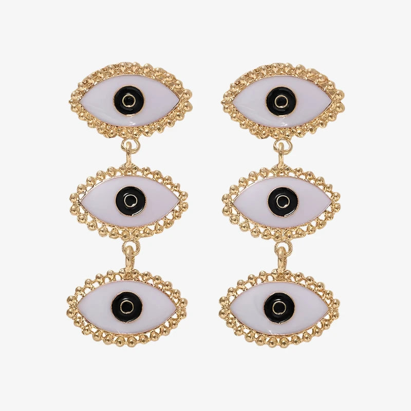 Large Evil Eye Statement Earrings B