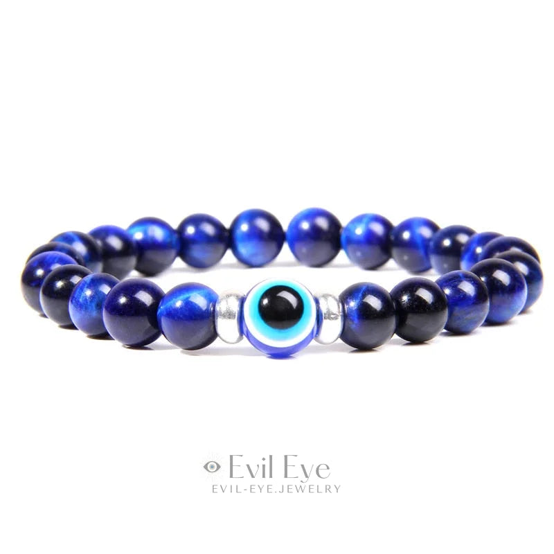 Lucky stone Evil Eye Bracelet Dark Blue Tiger Eye / 17cm