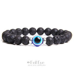 Lucky stone Evil Eye Bracelet Lava / 17cm