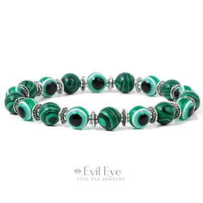 Lucky stone Evil Eye Bracelet Malachite / 17cm