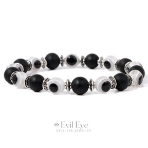 Lucky stone Evil Eye Bracelet Matte Onyx / 17cm