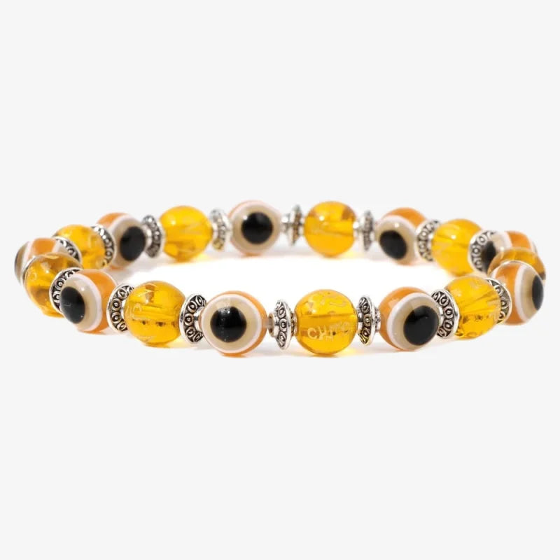 Lucky stone Evil Eye Bracelet Yellow Motto / 17cm