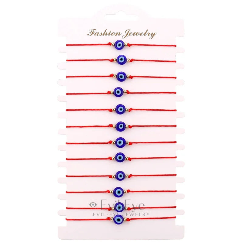 Men’s Evil Eye Rope Bracelets 12 red rope