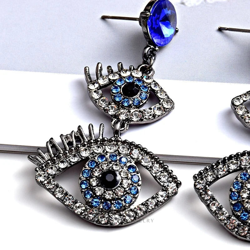 Metal Evil Eye Shaped Earrings