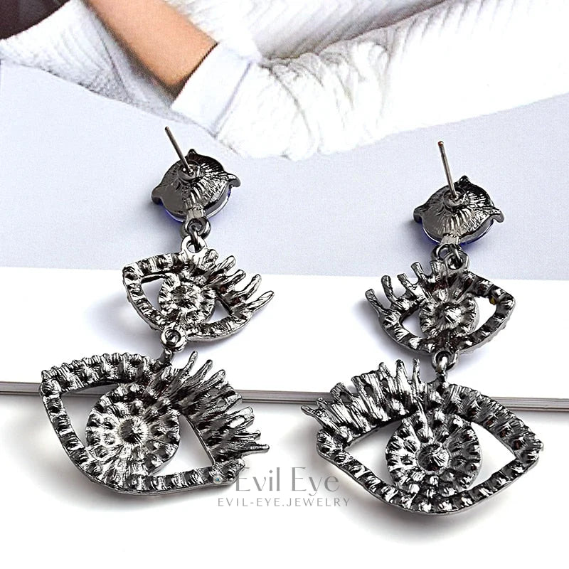 Metal Evil Eye Shaped Earrings