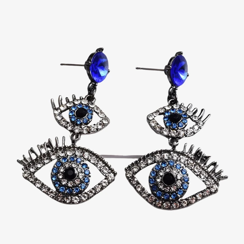 Metal Evil Eye Shaped Earrings