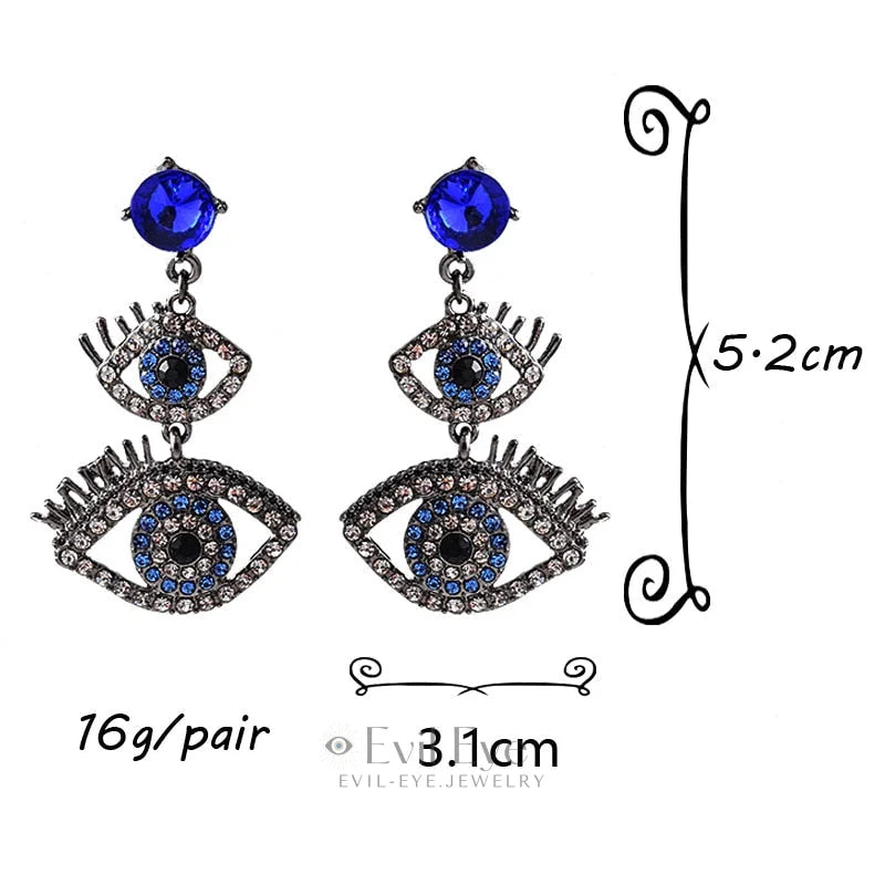 Metal Evil Eye Shaped Earrings