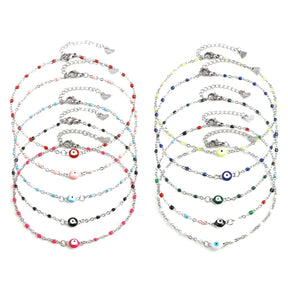 Multicolor Round Evil Eye Anklet