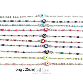 Multicolor Round Evil Eye Anklet