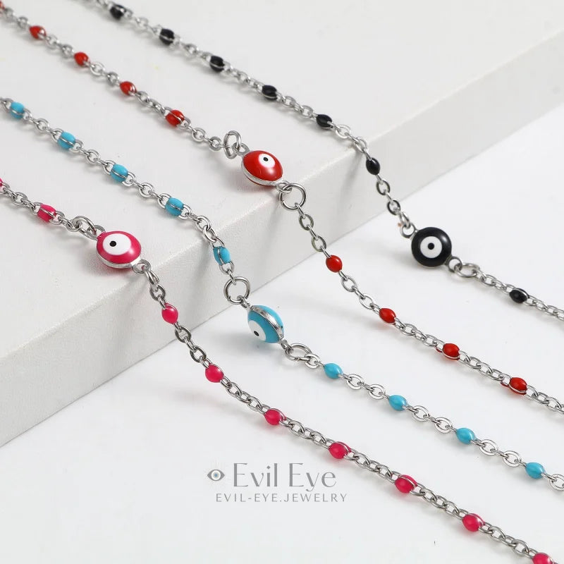 Multicolor Round Evil Eye Anklet