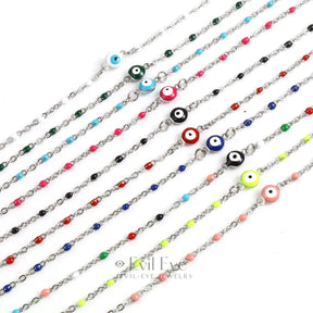 Multicolor Round Evil Eye Anklet