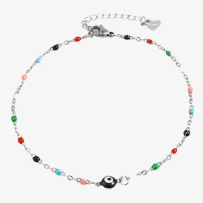 Multicolor Round Evil Eye Anklet Colorful