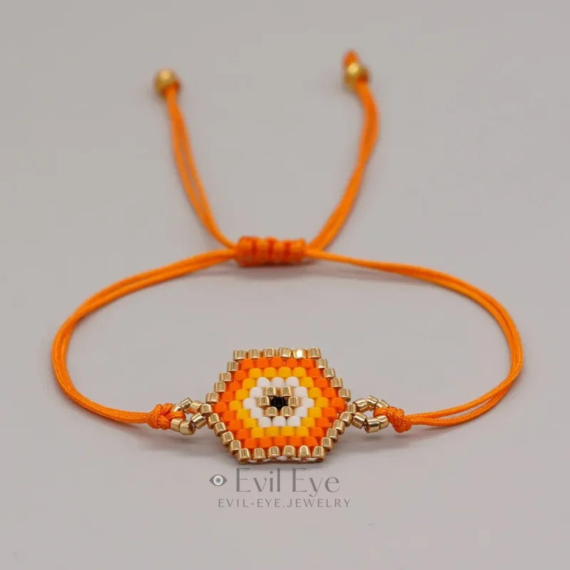 Orange Evil Eye Bracelet