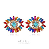 Rhinestone Evil Eye Drop Earrings Design-1