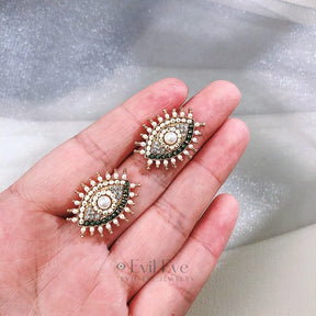 Rhinestone Evil Eye Drop Earrings Design-13