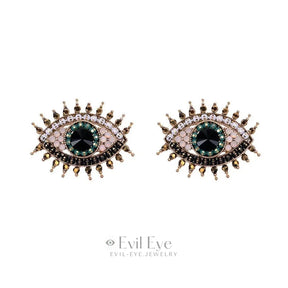 Rhinestone Evil Eye Drop Earrings Design-14