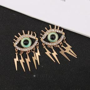 Rhinestone Evil Eye Drop Earrings Design-16