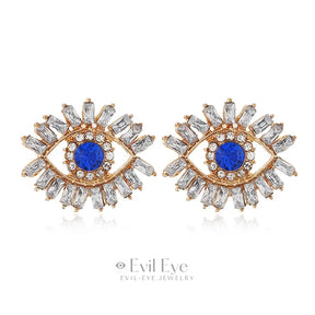 Rhinestone Evil Eye Drop Earrings Design-2