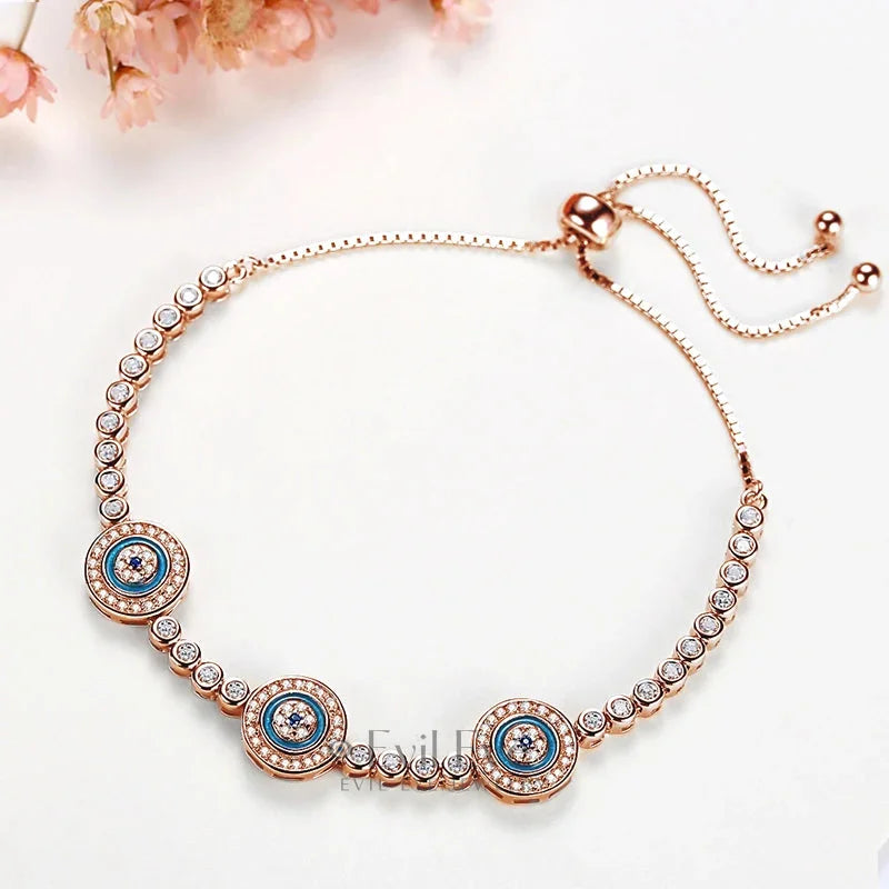 Rose Gold Evil Eye Bracelet