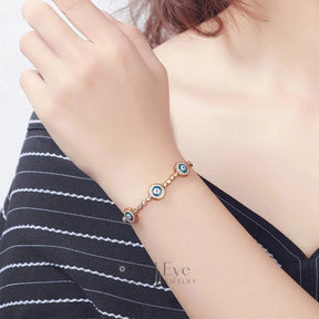 Rose Gold Evil Eye Bracelet