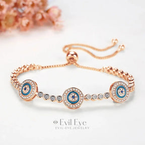 Rose Gold Evil Eye Bracelet