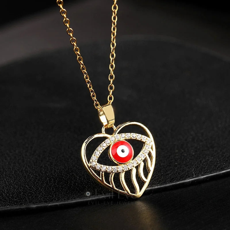 Trendy Evil Eye Pendant Necklace Best Gift Red