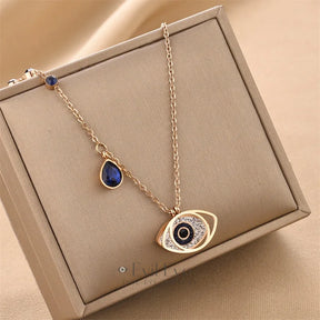 Trendy Evil Eye Pendant Necklace Best Gift Rose Gold