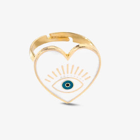 White Gold Evil Eye Ring