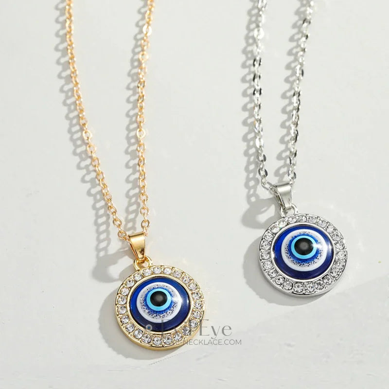 Diamond Evil Eye necklace silver