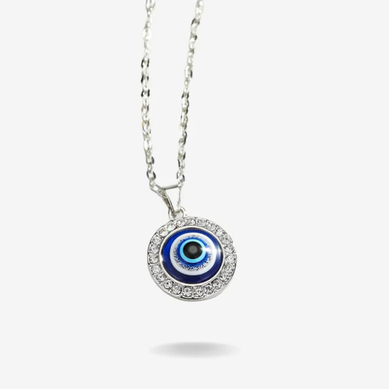 Diamond Evil Eye necklace silver