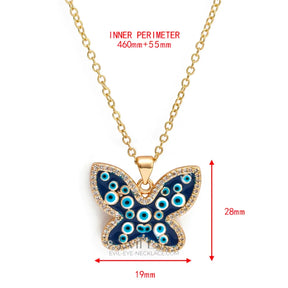 Evil Eye butterfly necklace
