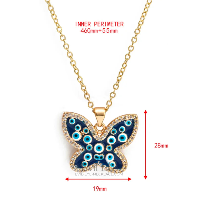 Evil Eye butterfly necklace