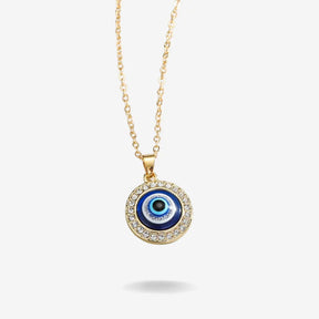 Evil eye necklace gold diamond