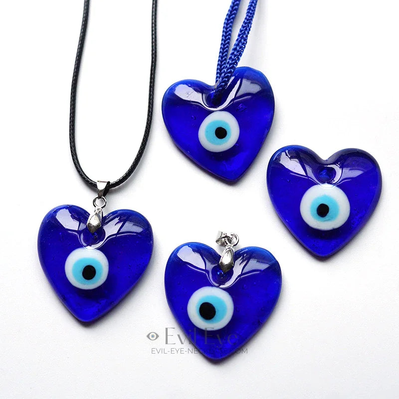 Heart evil eye necklace