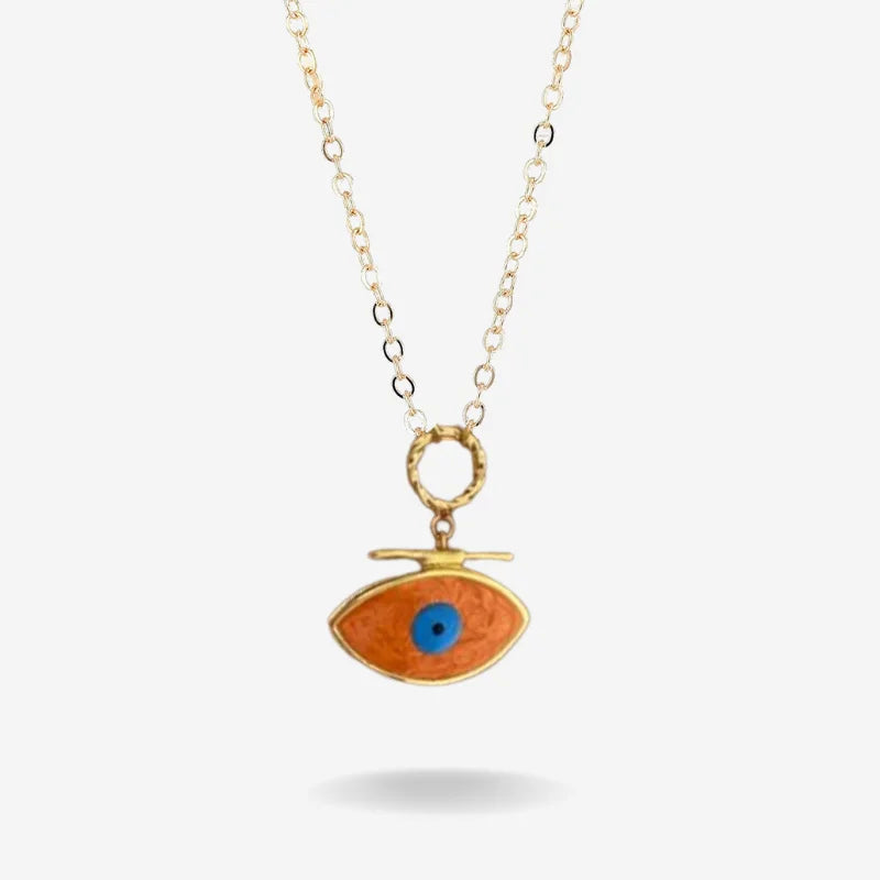 Orange Evil eye necklace