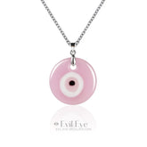 Pink evil eye necklace
