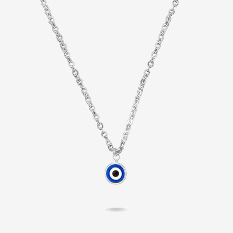 Small evil eye necklace silver