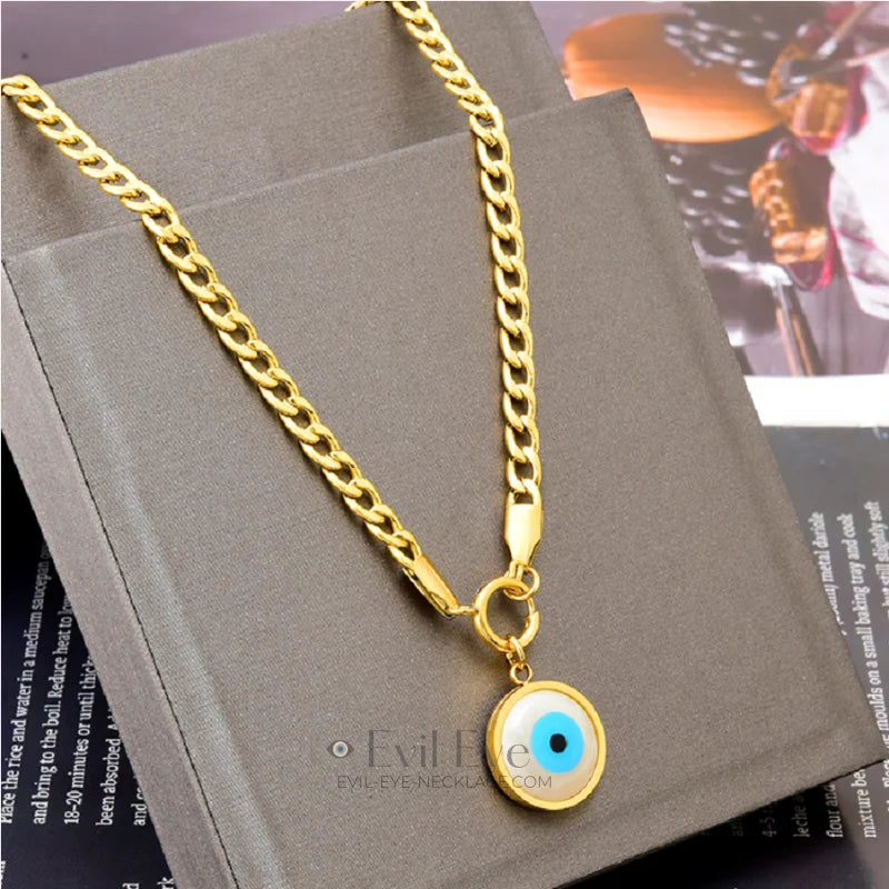 Stainless steel evil eye necklace