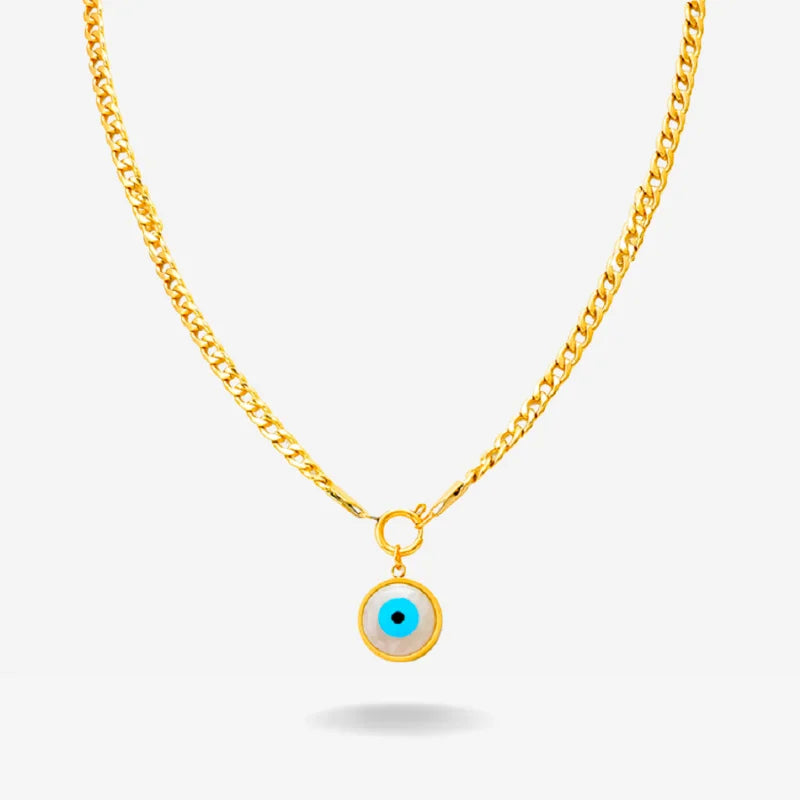 Stainless steel evil eye necklace